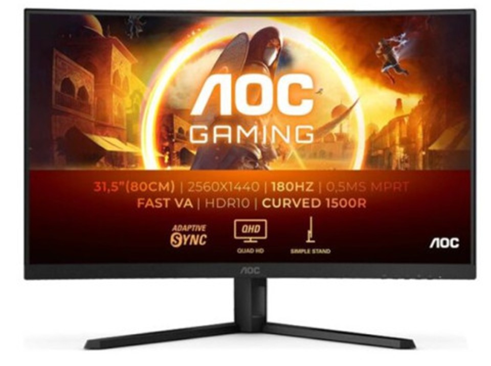 [CQ32G4VE] AOC MONITOR CQ32G4VE, CURVED GAMING 32'', VA, G, 180HZ, 2560x1440, 80M:1, 300 CD/M², AMD FREESYNC, TILT, 2X HDMI