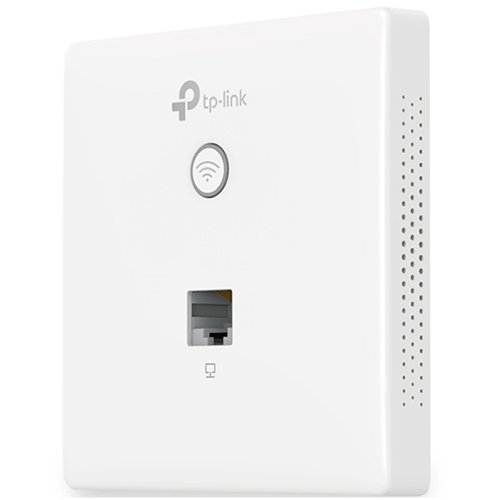TP-LINK ACCESS POINT N300, WIRELESS INDOOR WALL PLATE, 2.4 GHz, 2X LAN PORTS, 2 X INTERNAL ANTENNAS, LOAD BALANCE, CAPTIVE PORTAL