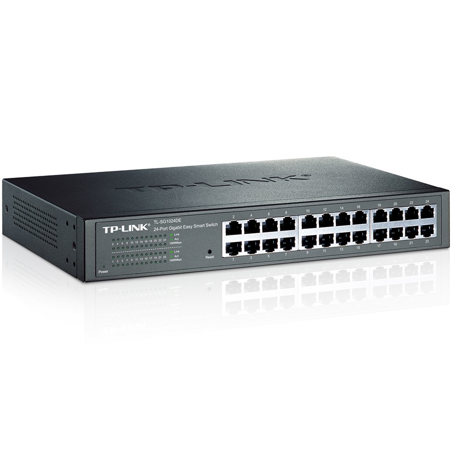 TP-LINK SWITCH 24PORTS GIGABIT LAN PORTS, EASY SMART, QOS, L2, VLAN, RACKMOUNT, UK PLUG