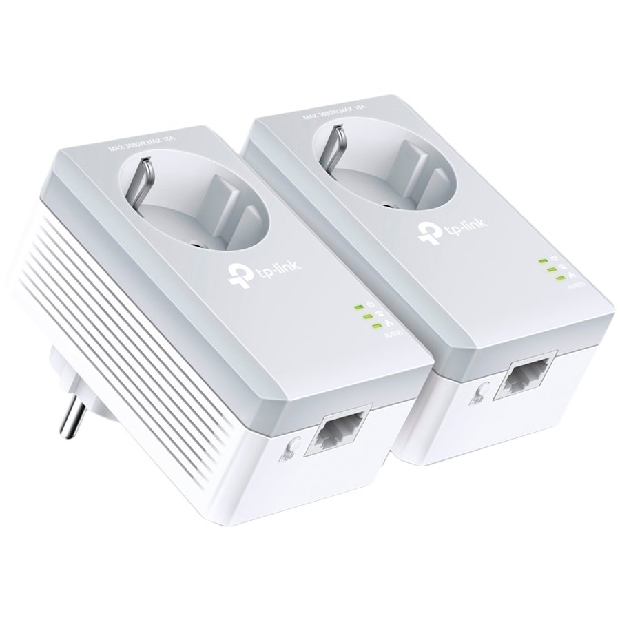 [TL-PA4010P KIT] TP-LINK POWERLINE AV600, PASSTHROUGH, TWIN PACK, 1 X 10/100 PORT, 128-BIT AES ENCRYPTION, PLUG AND PLAY, UK PLUG