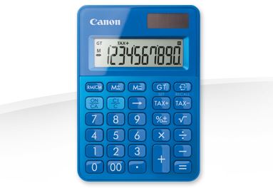 [0289C001AB] CANON CALCULATOR LS100KMBL, 10 DIGIT, DUAL POWER, LARGE DISPLAY, TAX FUNCTIONS, RECYCLABLE MATERIAL, BLUE