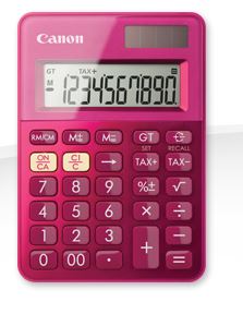 [0289C003AB] CANON CALCULATOR LS100KMPK, 10 DIGIT, DUAL POWER, LARGE DISPLAY, TAX FUNCTIONS, RECYCLABLE MATERIAL, PINK