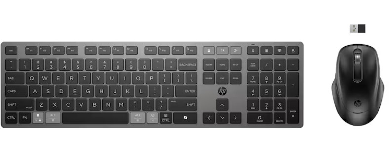 [9T5B0UT] HP Keyboard And Mouse 725, Wireless, Multi-device Rechargeable