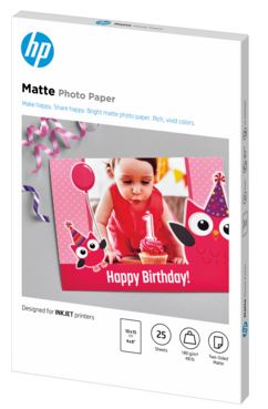 [7HF70A] HP PAPER PHOTO MATTE, 180GR A6, 10X15 CM, 25 SHEETS, FOR HP INKJET PRINTERS