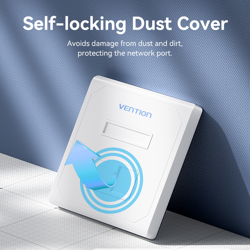 Vention NETWORK Keystone Wall Plate 2-Port White - Image 4