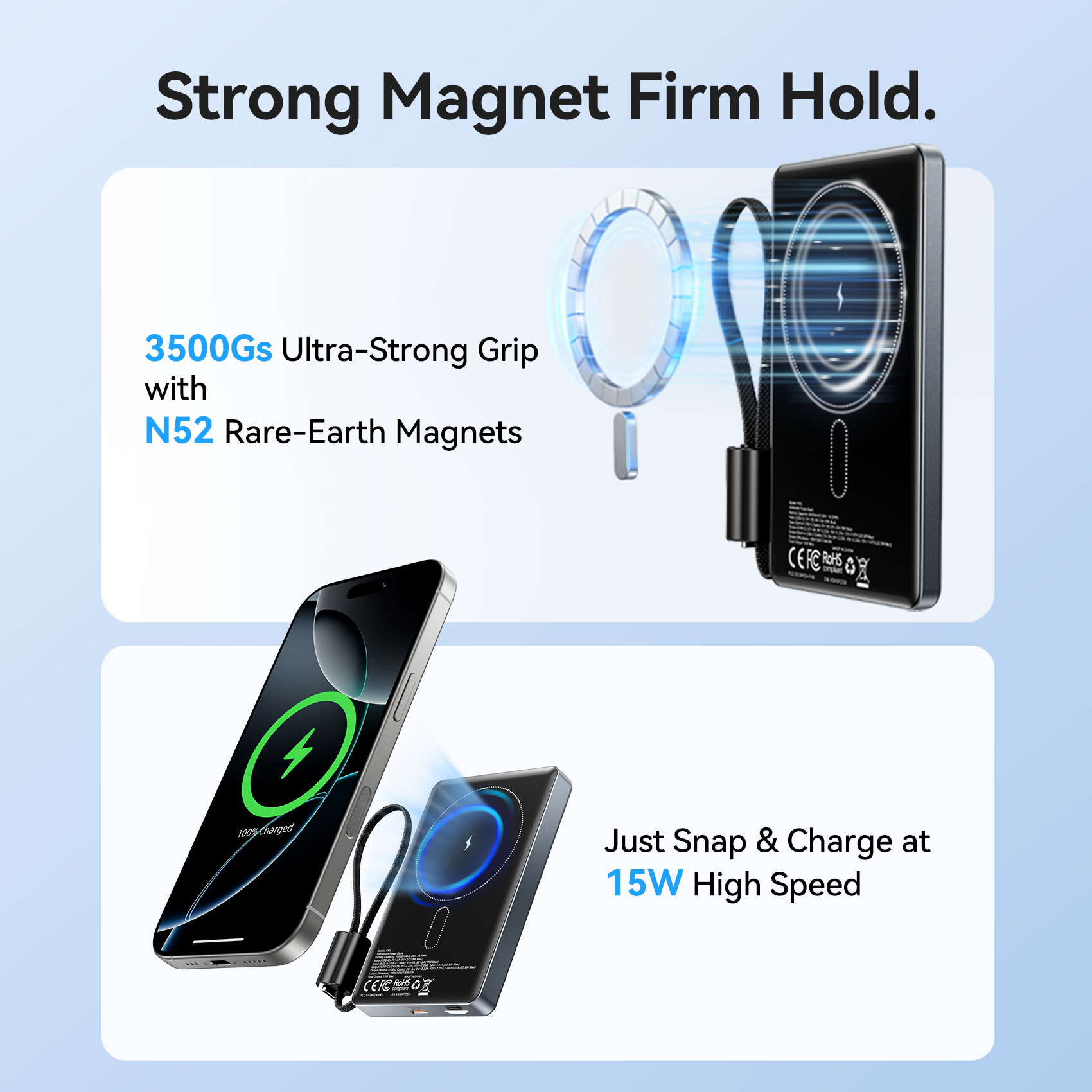 Vention MA Powerbank Wireless Magnetic 10000mAh 22.5W Wireless 15W Ultra Slim Grey FKLH0 - Image 8
