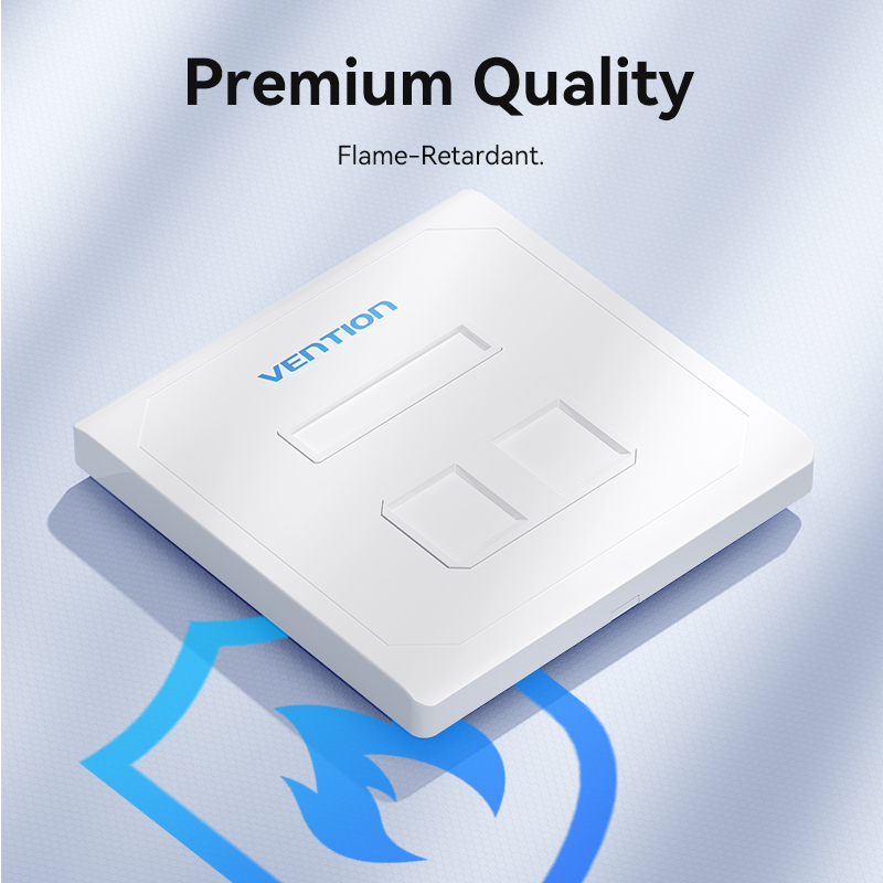 Vention NETWORK Keystone Wall Plate 2-Port White - Image 7