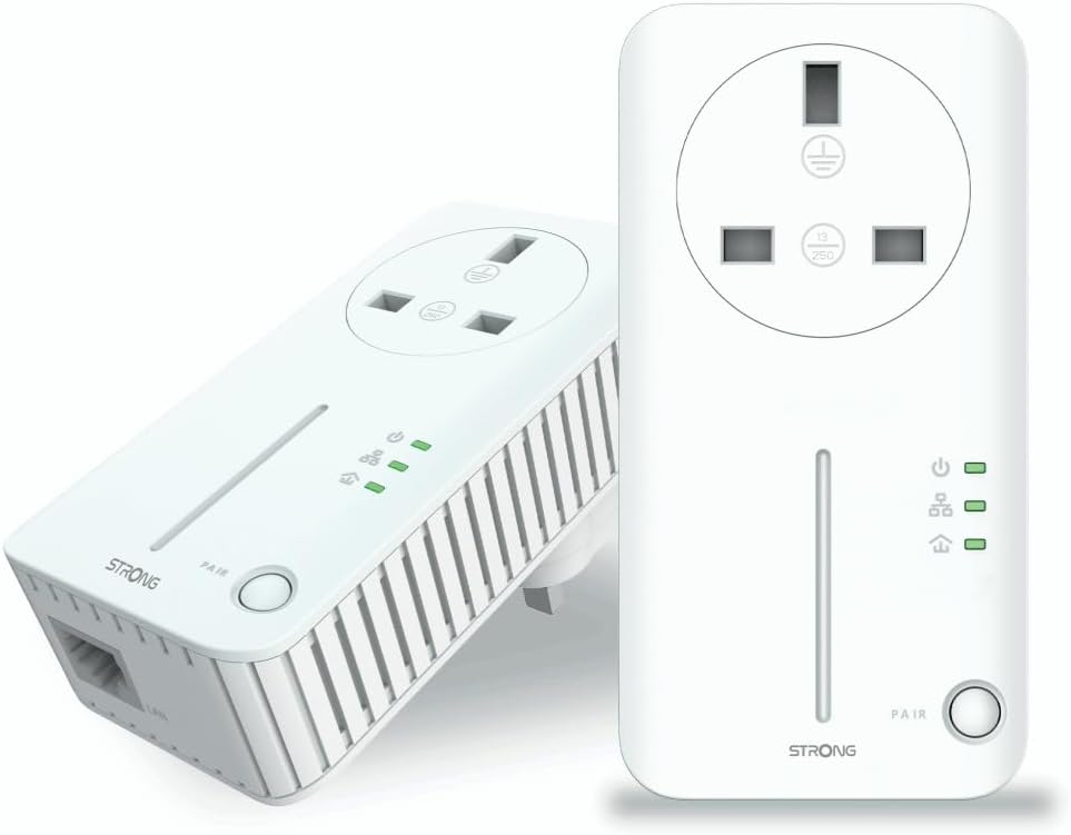 Strong Powerline Kit AV600 Passthrough 600Mbps UK POWERL600DUOUKV2