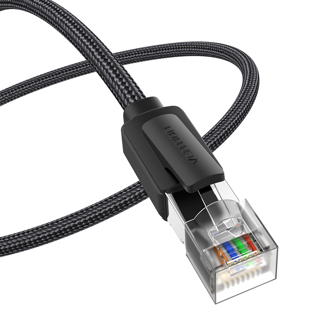 Vention NETWORK Cable CAT8 SFTP Braided 1.0m Black-Nickel IKOBF - Image 2