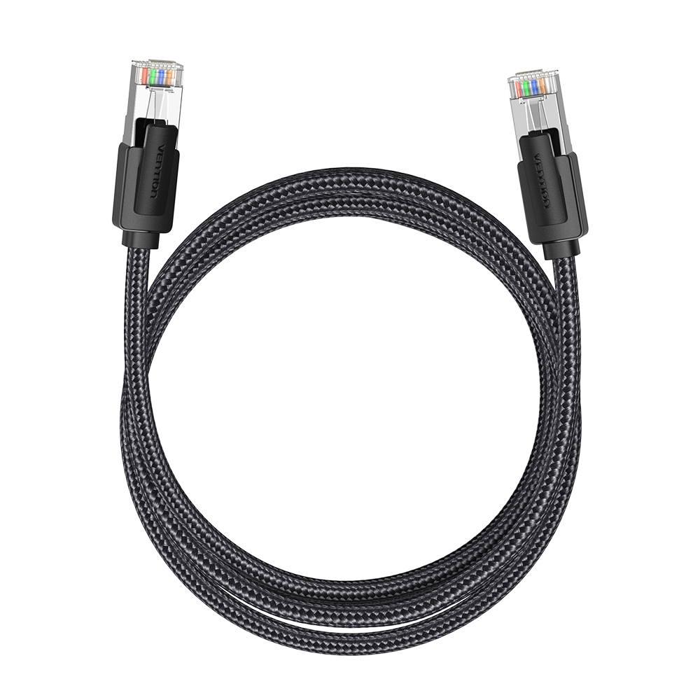 Vention NETWORK Cable CAT8 SFTP Braided 2.0m Black-Nickel IKOBH - Image 3
