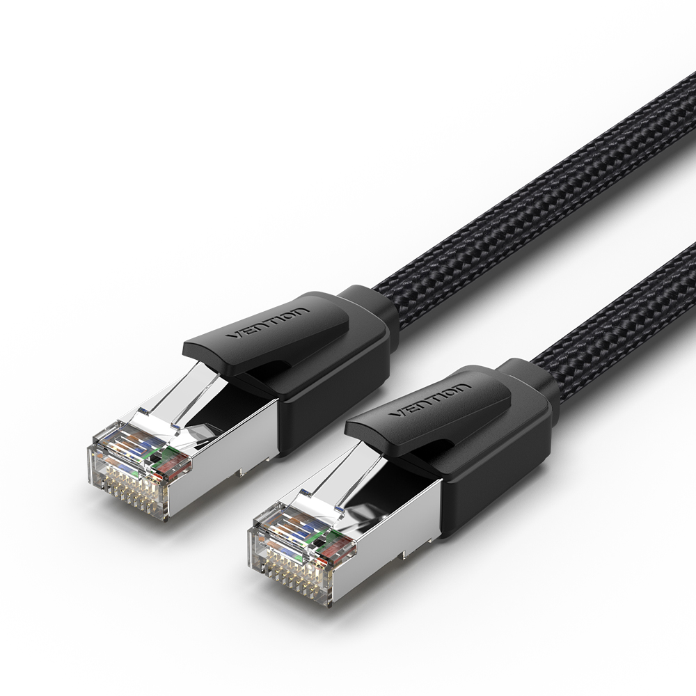 Vention NETWORK Cable CAT8 SFTP Braided 10.0m Black-Nickel IKOBL