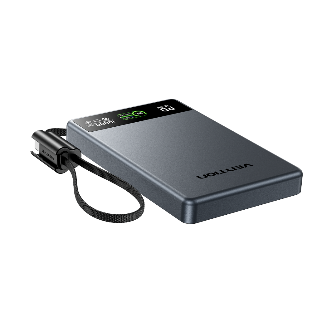 Vention MA Powerbank Wireless Magnetic 10000mAh 22.5W Wireless 15W Ultra Slim Grey FKLH0 - Image 2