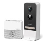 TP-LINK TAPO DOORBELL CAMERA KIT, SMART BATTERY VIDEO DOORBELL, 2K 5MP, F/NO: 2.1, NIGHT VISION, IP64, 15FPS, BUILT IN MIC AND SPEAKER, WPA/WPA2-PSK, LONGER BATTERY LIFE, ANTI-THEFT ALARM, WATER AND DUST RESISTANT
