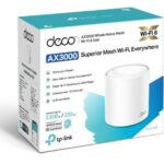 TP-LINK WIRELESS WHOLE HOME MESH KIT AX3000, DUAL BAND WIT SPEEDS UP TO 3.0GBPS, 3 x GIGABIT PORTS, 2 X INTERNAL ANTENNAS, 2 X MU-MIMO, QOS, OFDMA, PARENTAL CONTROL, ROUTER/AP MODE, WPA/WPA2/WPA3, WHI