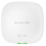 HPE ARUBA ACCESS POINT INSTANT ON AP21, INDOOR, DUAL-BAND 802.11ax 2X2 2.4-5GHZ MIMO, SMART MESH, POE, 1GbE BASET UPLINK DC POWER CONNECTOR, CEILING/WALL MOUNT CLIP, W/O POWER SUPPLY, 2YW