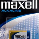 MAXELL BATTERIES 9V 6LR61, ALKALINE, 1PK BLISTER 4902580150259