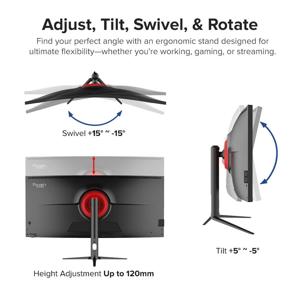 Armaggeddon Gaming Monitor 34'' Curved 1800R 3.5K 180Hz 1ms XC34UWQHD Super 180 Black - Image 9