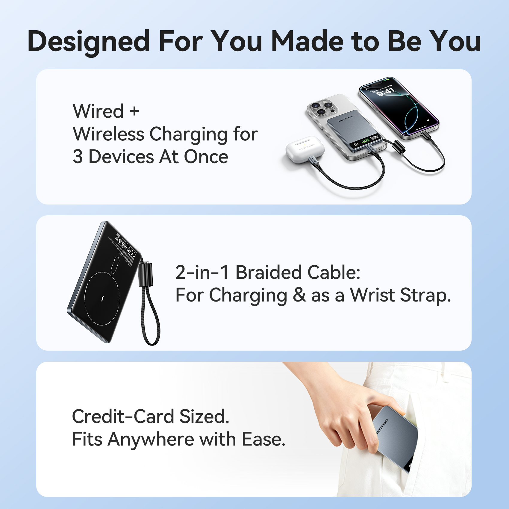 Vention MA Powerbank Wireless Magnetic 5000mAh 22.5W Wireless 15W Ultra Slim Grey FKKH0 - Image 8