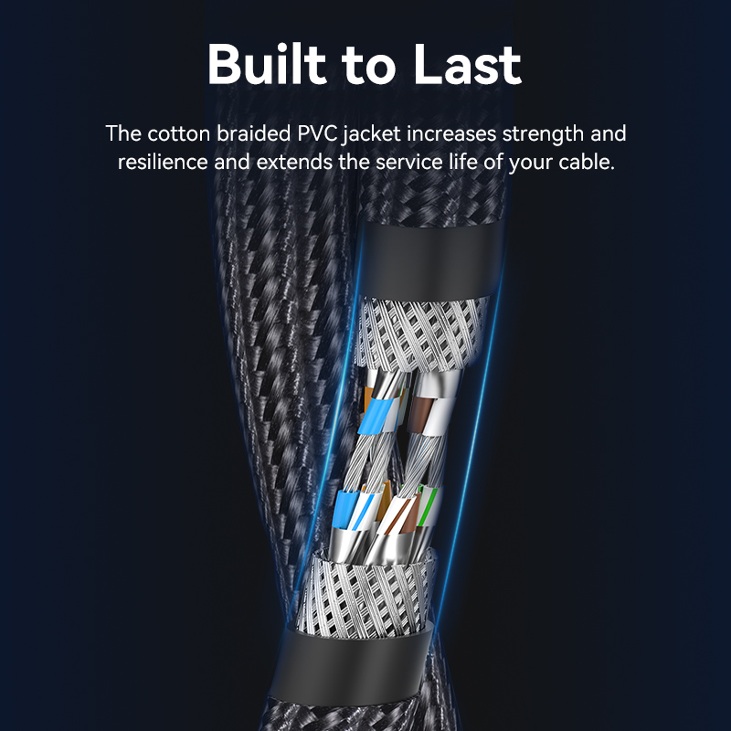 Vention NETWORK Cable CAT8 SFTP Braided 3.0m Black-Nickel IKOBI - Image 10