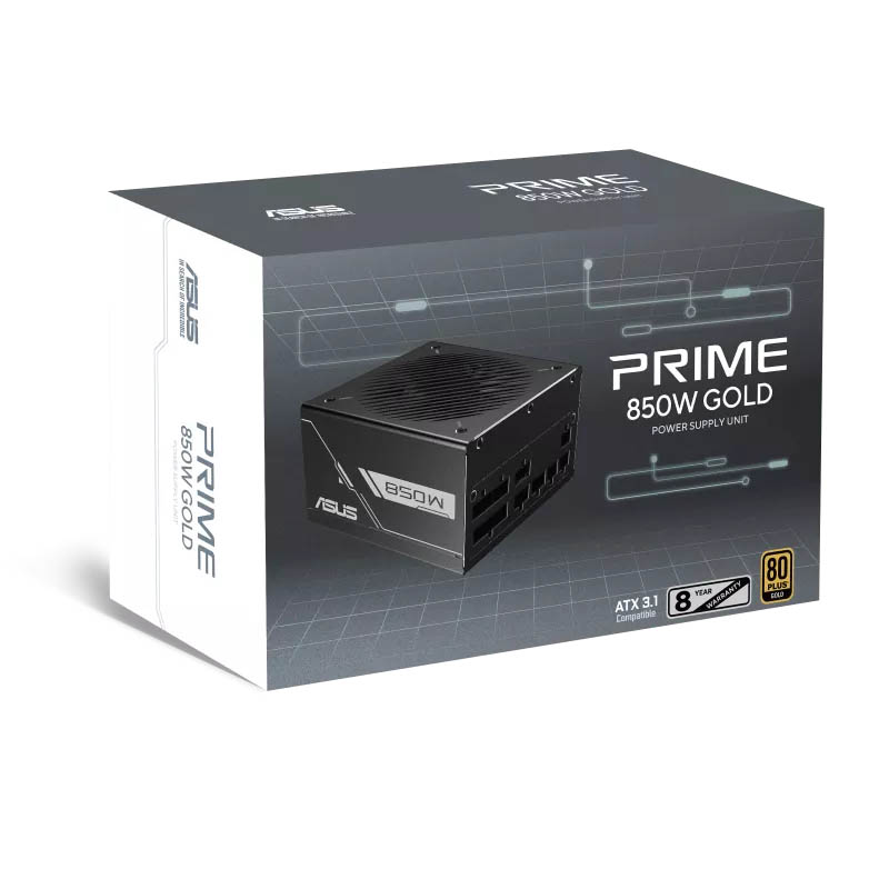 ASUS Power Supply PRIME 80 PLUS Gold Fully Modular ATX 3.1 PCIe 5.1 Prime 850W Gold Black - Image 10