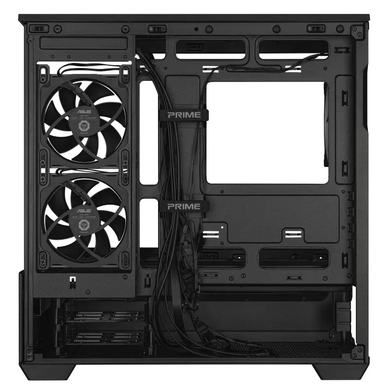 ASUS PC Case Prime mATX Panoramic Curved Tempered Glass Panels Aura Sync Light Band 3x Pre-Installed Fans USB-C AP202 ARGB Black - Image 10