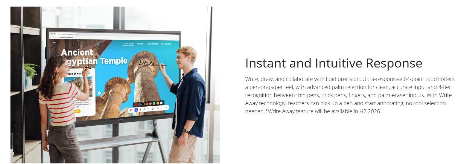 Viewsonic Viewboard Interactive Display Whiteboard 86" 4K Android EDLA 64-Point Touch 2.1 Speakers 8 Mic Array IFP8641-1-1C - Image 10