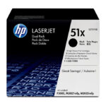 HP TONER BLACK DUAL PACK HIGH YIELD, HP 51X, FOR PRINTERS MONOCHROME LASERJET P3005, M3027, M3035 - 13.000 PAGES EACH