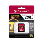 TRANSCEND MEMORY CARD SD 128GB, SDXC, CLASS 10 UHS-I, 90MB/s, 600x ULTIMATE, MLC, 5YW