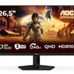 AOC MONITOR GAMING 27'', G, 240HZ, QD-OLED, 2560x1440, 0.03 MS, 400 CD/M², TILT, HDMI, DISPLAY PORT, 3YW, BLACK