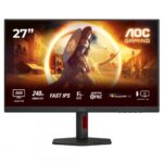 AOC MONITOR GAMING 27'', G, 240HZ, QD-OLED, 2560x1440, 0.03 MS, 400 CD/M², HEIGHT ADJUSTABLE, TILT, SWIVEL, PIVOT, 2X HDMI, DISPLAY PORT, 2 X USB-A, 1 X USB-B, 3YW, BLACK-RED