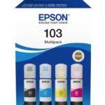 EPSON INK BOTTLE 103 4-COLOUR MULTIPACK, FOR ITS L1110, 3110, 3111, 3150, 3151, 5190, 3156, 3160, 1210, 1250, 3210, 3211, 3250, 3251, 3256, 3260, 3266, 5290, 5296, 5590, 3550, 3560, 11050, 1230, 1270, 3230, 3231, 3270, 3271, 3276, 3280, 3286, 5310, 5316