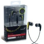 GENIUS EARPHONES HS-i220, REMOTE CONTROL WITH MIC/VOLUME, NOISE ISOLATION, GOLD PLATED 3.5MM JACK, CABLE LENTH 1.2M, BLACK