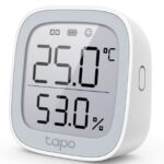 TP-LINK TAPO, SMART TEMPERATURE & HUMIDITY MONITOR, REAL-TIME & ACCURATE MONITORING, VISIBLE LCD DISPLAY, HOME AUTOMATION, FREE DATA STORAGE & VISUAL GRAPHS, FLEXIBLE INSTALLATION, 2YW