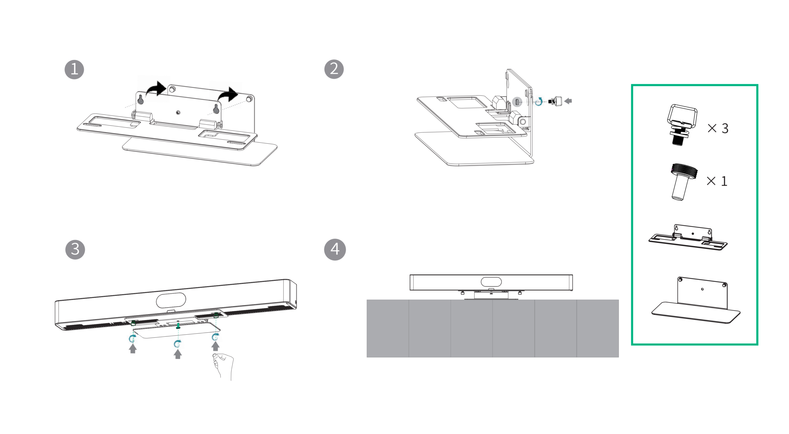 Yealink Bracket Mount Tabletop for MeetingBar A50 TabletopMount-02 - Image 2