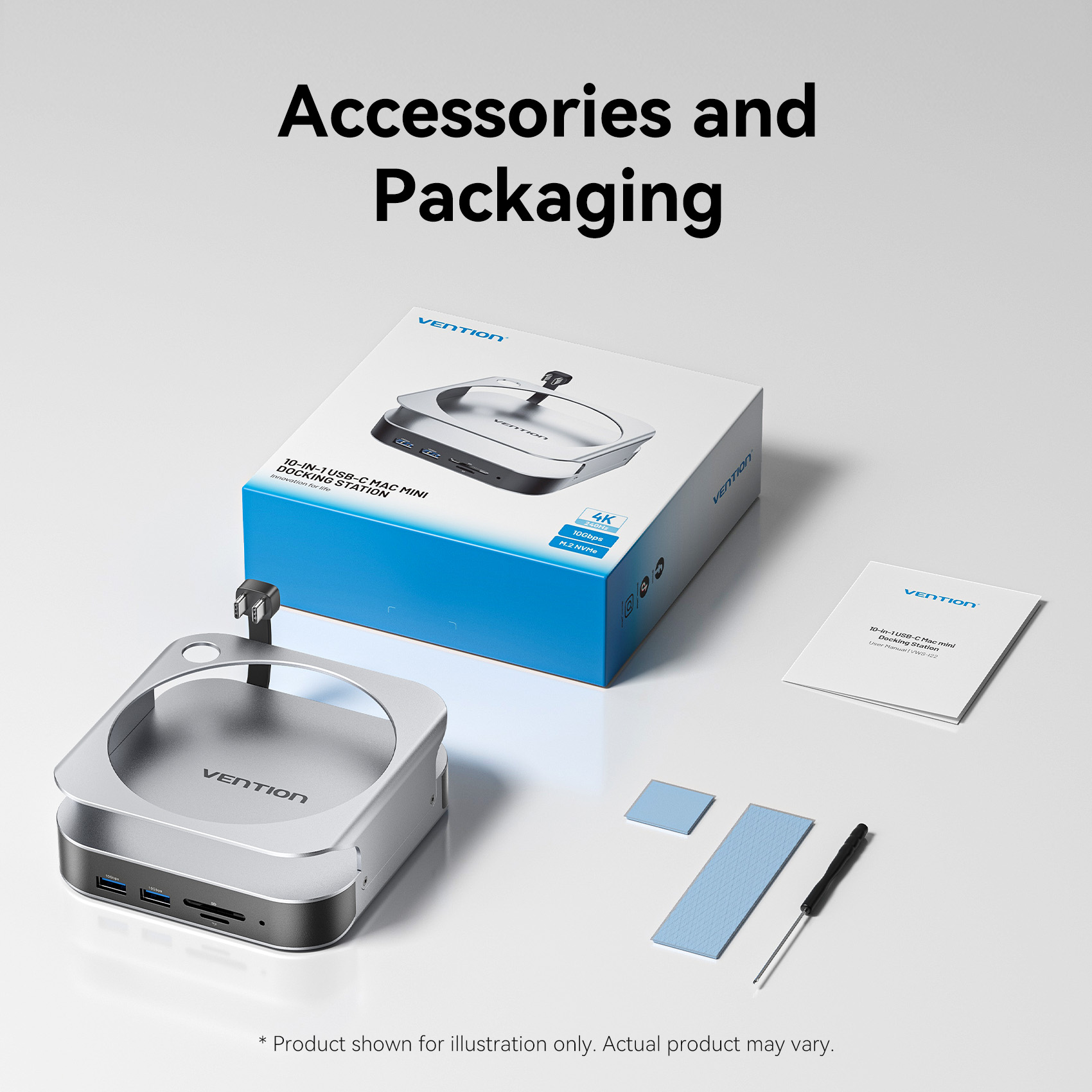 Vention IT HUB 10-in-1 USB-C Docking Station for Mac Mini THIHAG - Image 14