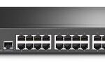 TP-LINK SWITCH 24PORTS GIGABIT LAN PORTS, 4 10GE SFP+ PORTS, MANAGED, QOS, L2+, VLAN, RACKMOUNT, UK PLUG