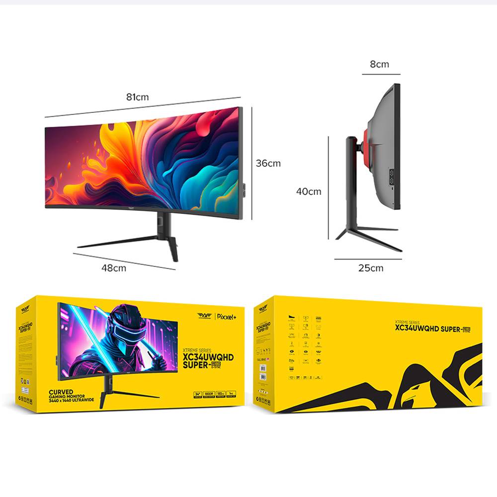 Armaggeddon Gaming Monitor 34'' Curved 1800R 3.5K 180Hz 1ms XC34UWQHD Super 180 Black - Image 12