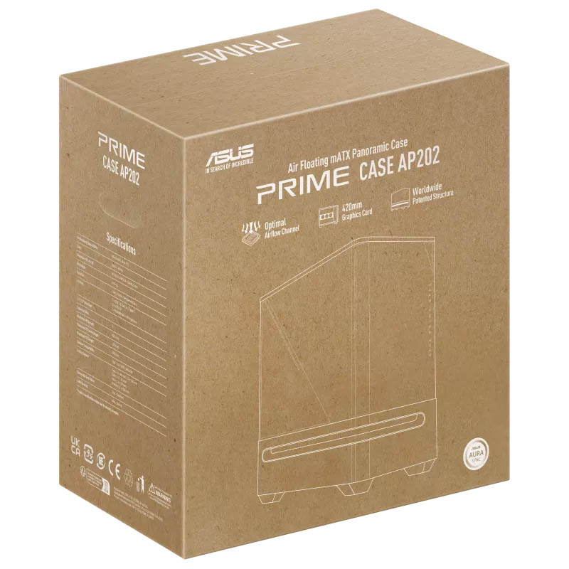 ASUS PC Case Prime mATX Panoramic Curved Tempered Glass Panels Aura Sync Light Band 3x Pre-Installed Fans USB-C AP202 ARGB Black - Image 15