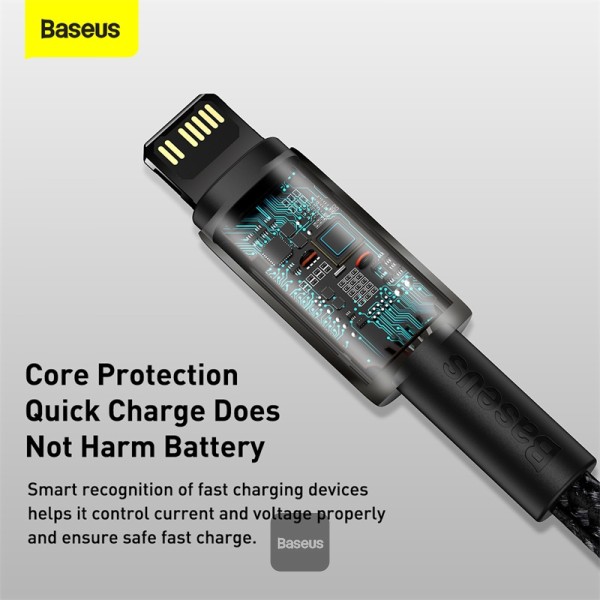 Baseus Cable Lightning to USB-A Tungsten Gold Series Braided 2.0m Black - Image 5