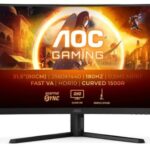 AOC MONITOR CQ32G4VE, CURVED GAMING 32'', VA, G, 180HZ, 2560x1440, 80M:1, 300 CD/M², AMD FREESYNC, TILT, 2X HDMI, DISPLAY PORT, FRAMELESS, 3YW, BLACK/RED