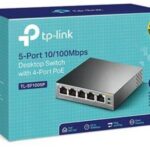 TP-LINK SWITCH 5PORTS 10/100 LAN PORTS, 4 X PoE+, 67W, UNMANAGED, DESKTOP