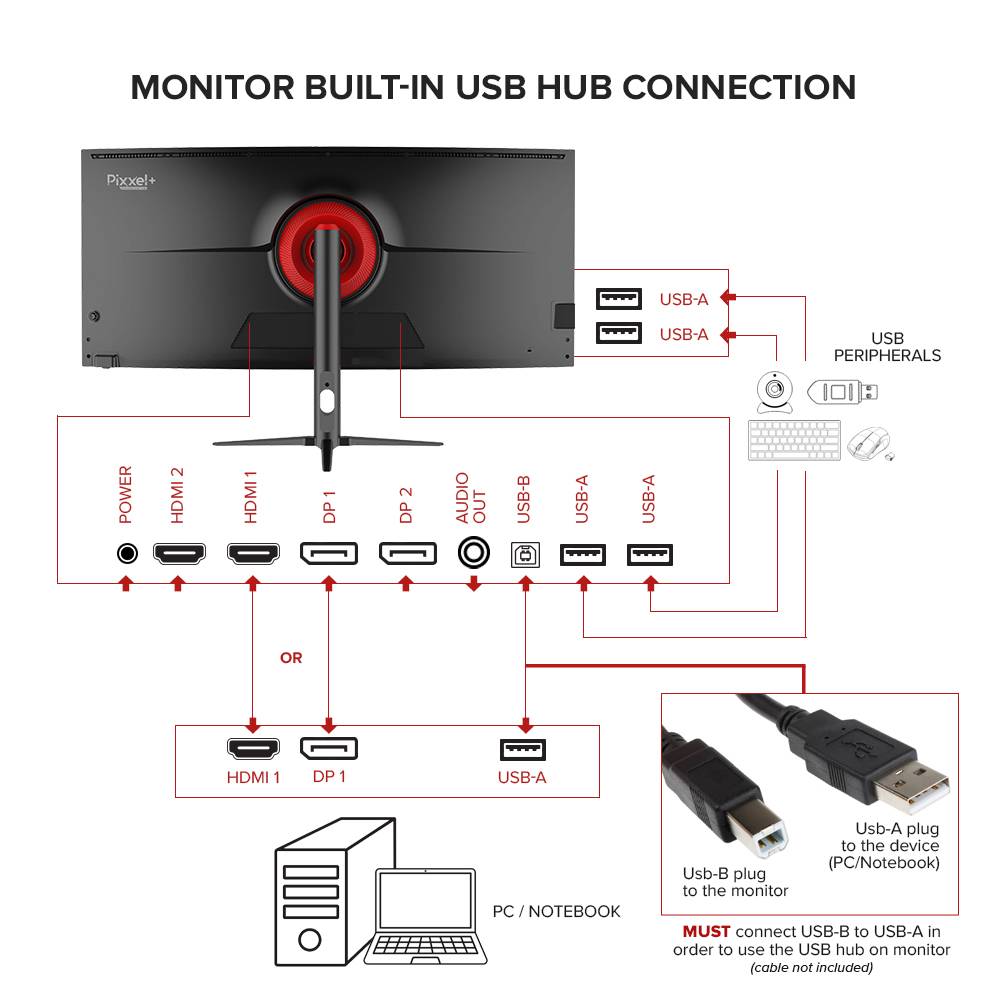 Armaggeddon Gaming Monitor 34'' Curved 1800R 3.5K 180Hz 1ms XC34UWQHD Super 180 Black - Image 11