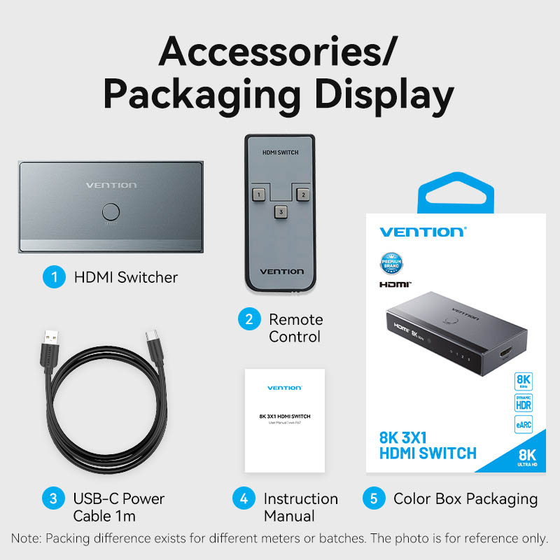 Vention HDMI Switch 3-Port 8K 2.1 w/Remote Control AKRH0 - Image 18