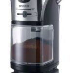 SEVERIN COFFEE GRINDER, 100W, 150GR, ADJUSTABLE GRINDING FILTER LEVEL, SELECT NO.CUPS, START BUTTON, S/S DISK GRINDER, CLEANING BRUSH, BLACK/STAINLESS STEEL