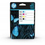 HP INK CARTRIDGE 4 PACK, BLACK, CYAN, MAGENTA, YELLOW, HP 953, FOR PRINTERS OFFICEJET 7720, 7730, 7740, 8210, 8218, 8710, 8715, 8720, 8725, 8730, 8740, - 1000 PAGES BLACK - 700 PAGES COLOR EACH