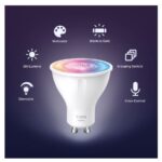 TP-LINK TAPO, SMART WI-FI SPOTLIGHT, 4-PACK, MULTICOLOR, E, 2.4 GHZ, 16 MILLION COLORS, GU10, 350 LUMENS, DIMMABLE