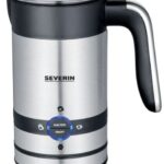 SEVERIN MILK FROTHER WITH PLUG, 100ML COLD OR HOT FROTHING/ 200ML HEATING, 2 PROGRAMS, 450W, NON-STICK, EASY CLEANING, 360° CONNECTOR, HIGH-GRADE, BRUSHED STAINLESS STEEL BLACK