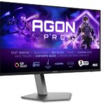 AOC MONITOR 32'' GAMING AGON PRO, OLED, 3840 X 2160, 80M:1, 165Hz, 0.03MS, 1000 CD/M2, SPEAKERS, G-SYNC COMPATIBLE, TILT, SWIVEL, PIVOT, HEIGHT ADJUSTABLE, HDMI X 2, DISPLAY PORT, USB 3.2 X 2, BLACK