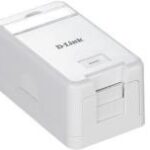 DLINK KEYSTONE BOX WITH SINGLE PORT JACK WITH SHUTTER, 65x37x30mm, WHITE COLOR