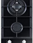 HYUNDAI HOB GAS, 30CM BUILT IN, 2 HITTING ELEMENTS, 3.4KW+ 1.8KW, 220-240V, 50HZ, AUTO IGNITION BY ELECTRICITY, SAFETY SWITCH, 8MM TEMPERED GLASS PANEL WITH 2 BURNERS 31X51CM, STAINLESS STEEL WATER DISH, 29.4x51x10CM, BLACK